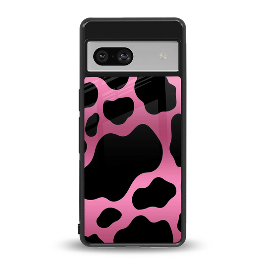 Black Pink Swirl back phone cover | glass case for google pixel 7