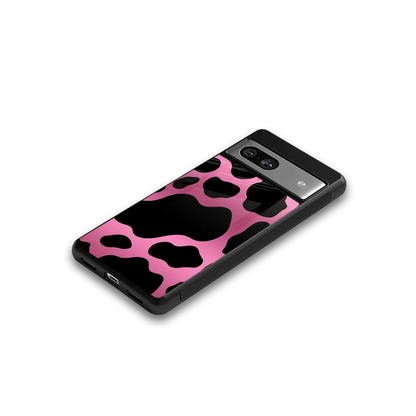 Black Pink Swirl google pixel 7 mobile cover | shockproof glass phone case