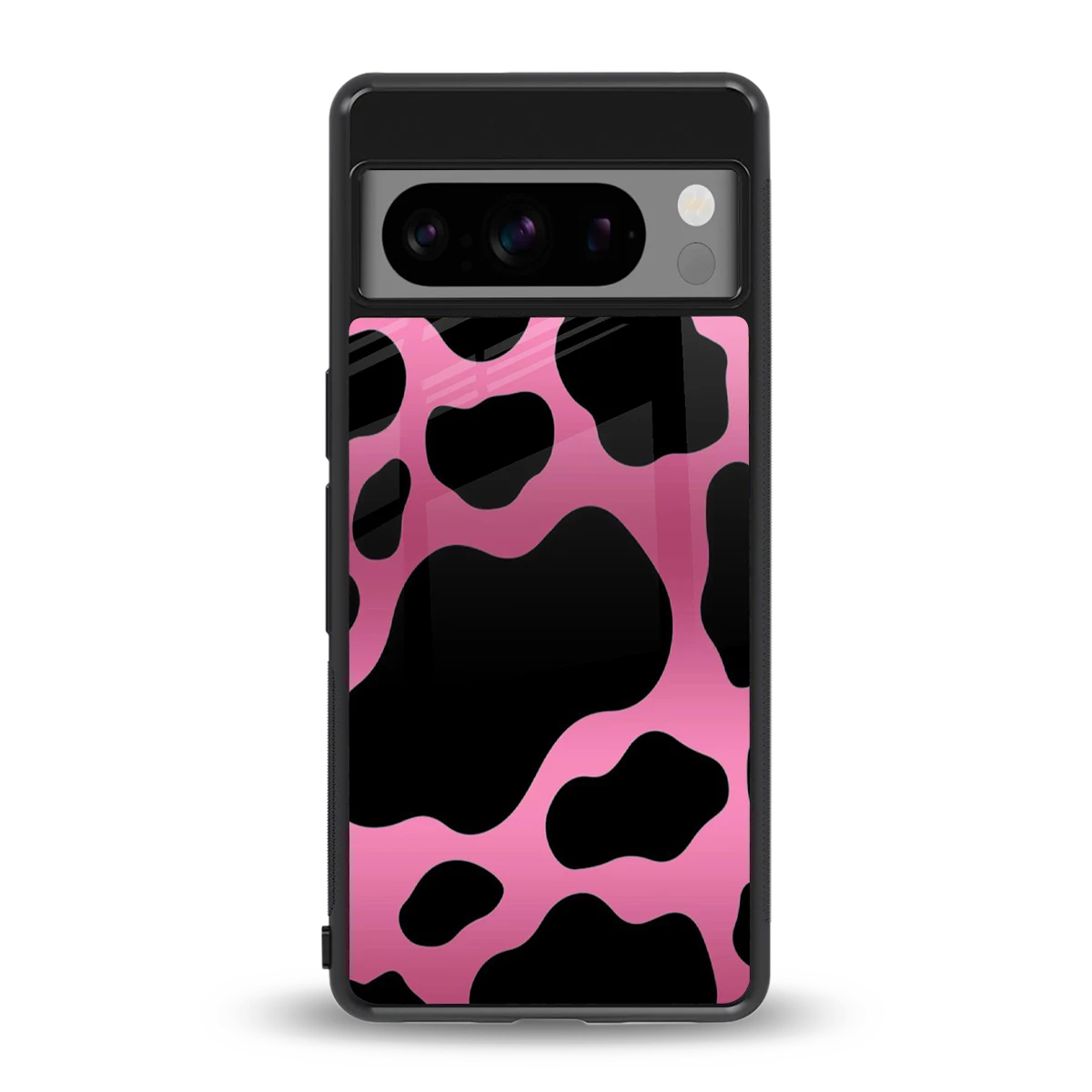 Black Pink Swirl back phone cover | glass case for google pixel 8 pro