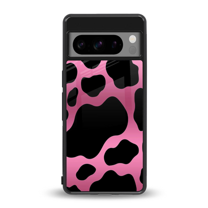 Black Pink Swirl back phone cover | glass case for google pixel 8 pro