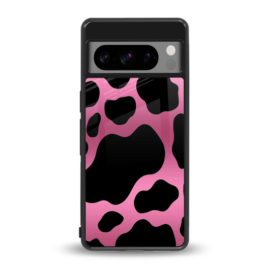 Black Pink Swirl back phone cover | glass case for google pixel 8 pro