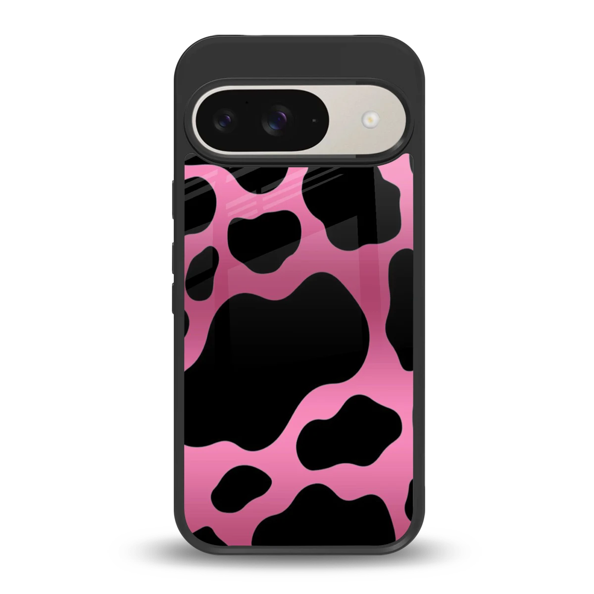 Black Pink Swirl back phone cover | glass case for google pixel 9