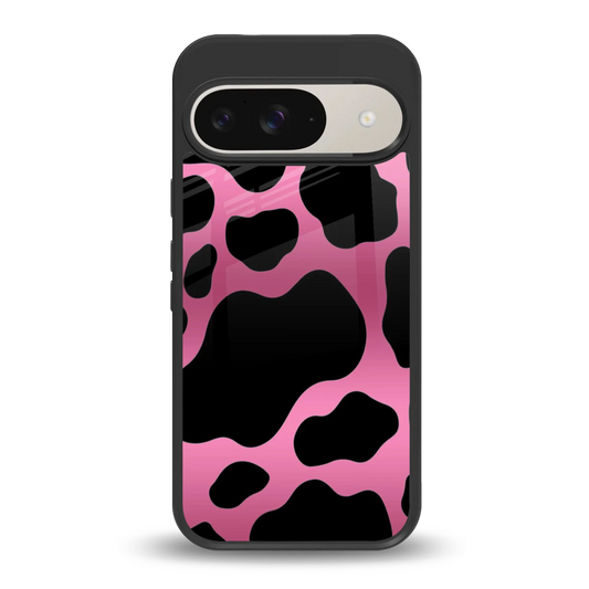 Black Pink Swirl back phone cover | glass case for google pixel 9