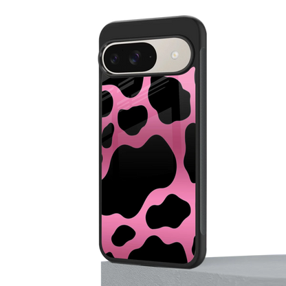 Black Pink Swirl google pixel 9 mobile cover | shockproof glass phone case