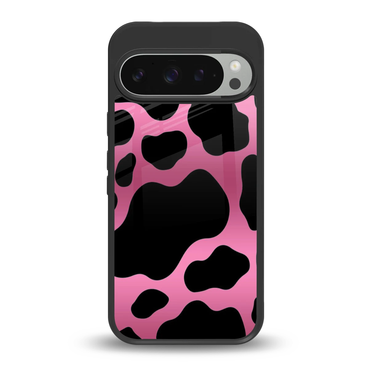 Black Pink Swirl back phone cover | glass case for google pixel 9 pro