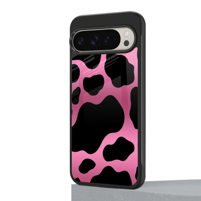 Black Pink Swirl google pixel 9 pro mobile cover | shockproof glass phone case