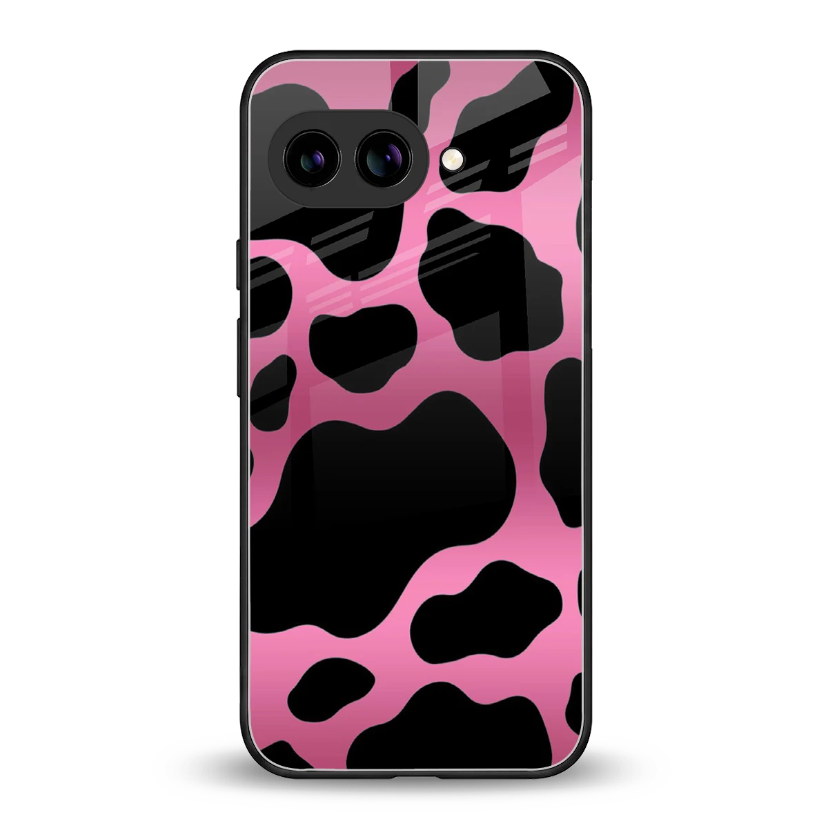 Black Pink Swirl back phone cover | glass case for google pixel 9a