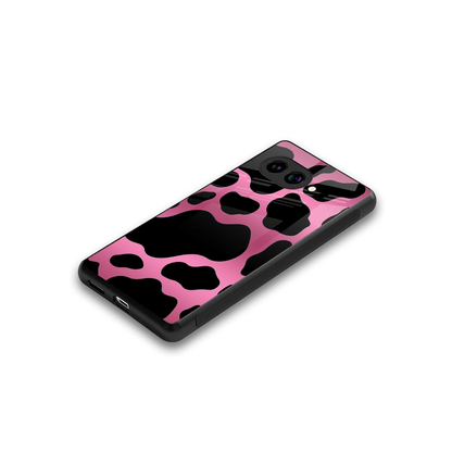 Black Pink Swirl stylish phone case for google pixel 9a | glossy glass and slim fit