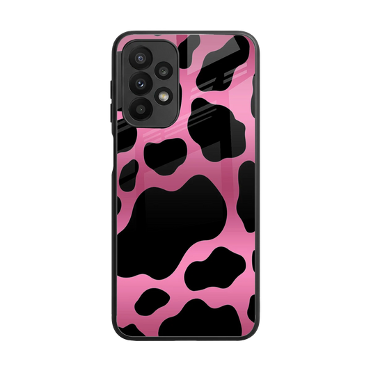 Black Pink Swirl back phone cover | glass case for samsung galaxy a23
