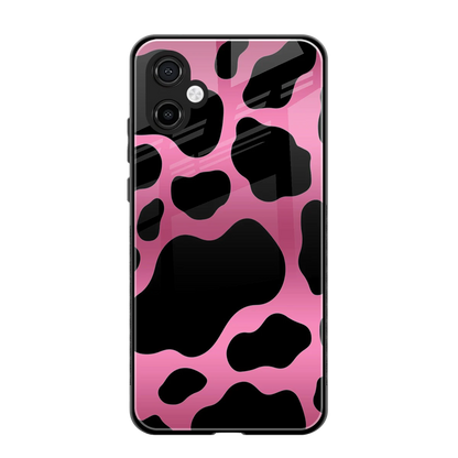 Black Pink Swirl back phone cover | glass case for samsung galaxy a06 5g