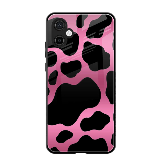 Black Pink Swirl back phone cover | glass case for samsung galaxy a06 5g