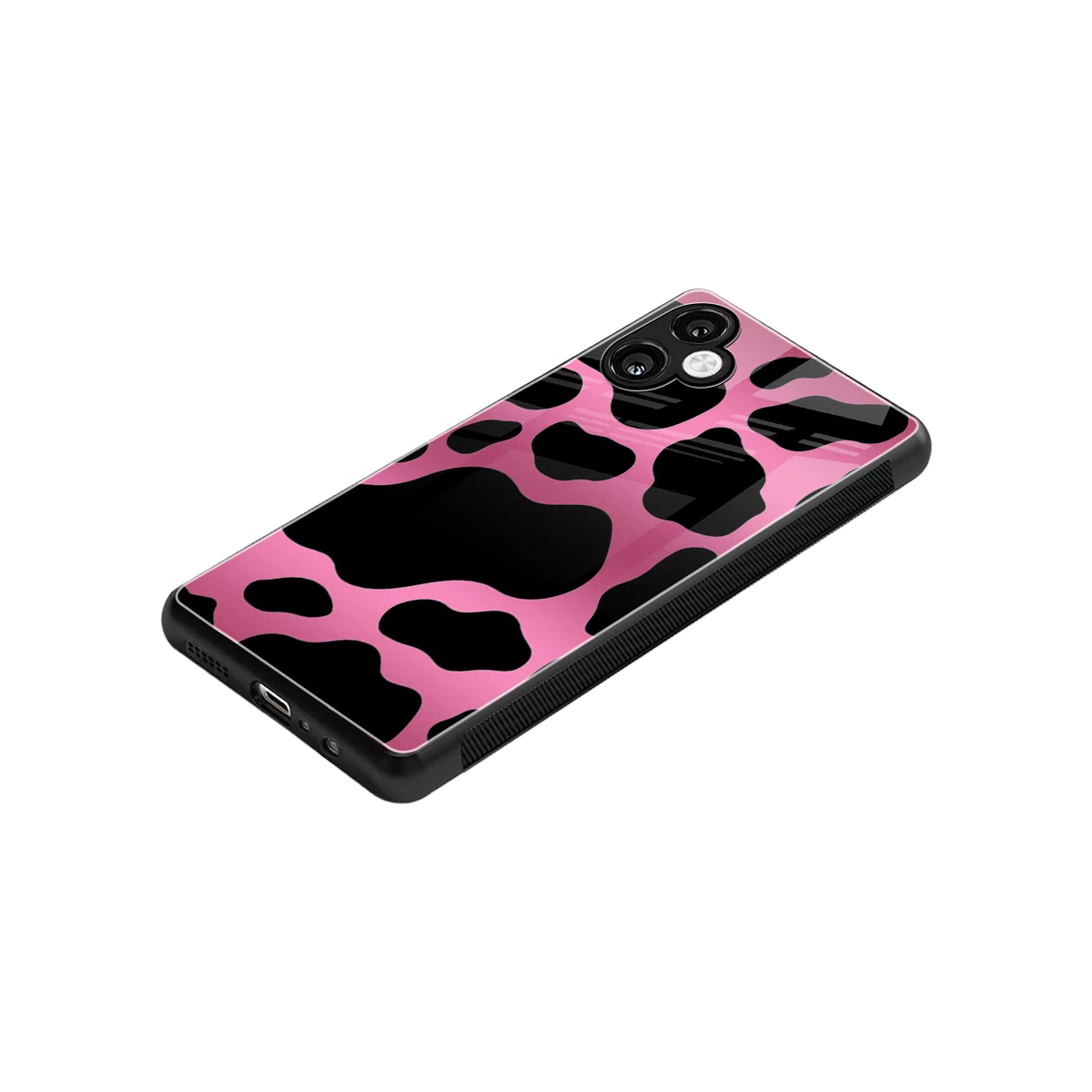 Black Pink Swirl stylish phone case for samsung galaxy a06 5g | glossy glass and slim fit