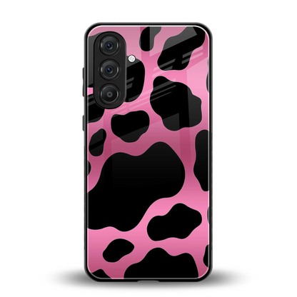 Black Pink Swirl back phone cover | glass case for samsung galaxy m34 5g