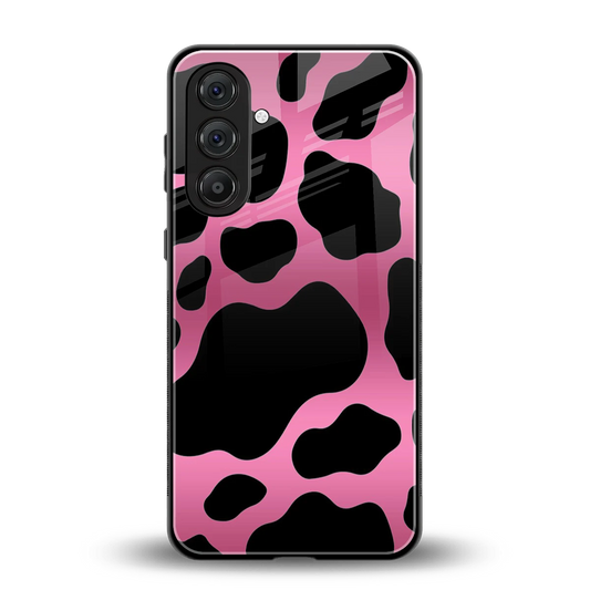 Black Pink Swirl back phone cover | glass case for samsung galaxy m36 5g