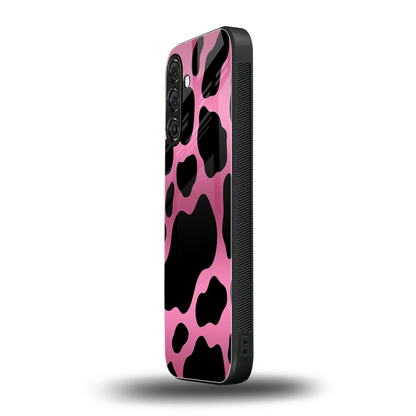 Black Pink Swirl samsung galaxy a36 5g mobile cover | shockproof glass phone case