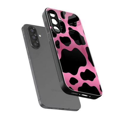 Black Pink Swirl sleek samsung galaxy a17 5g cover with tempered glass back and TPU edges