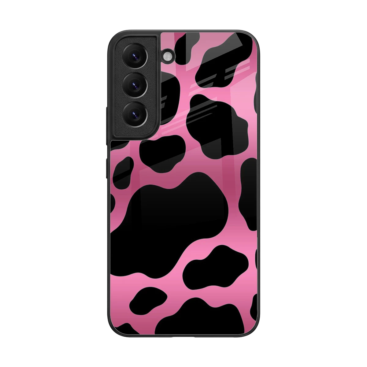Black Pink Swirl back phone cover | glass case for samsung galaxy s22