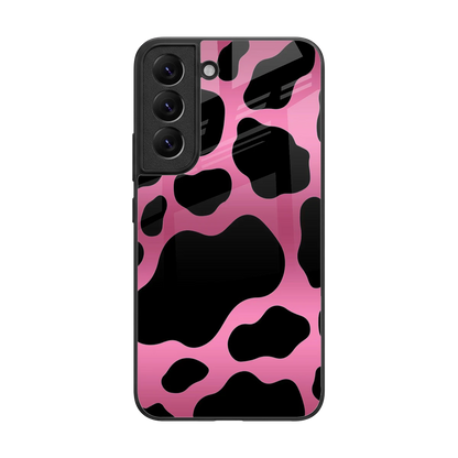 Black Pink Swirl back phone cover | glass case for samsung galaxy s22