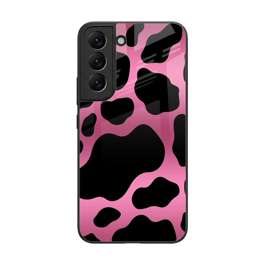Black Pink Swirl back phone cover | glass case for samsung galaxy s22