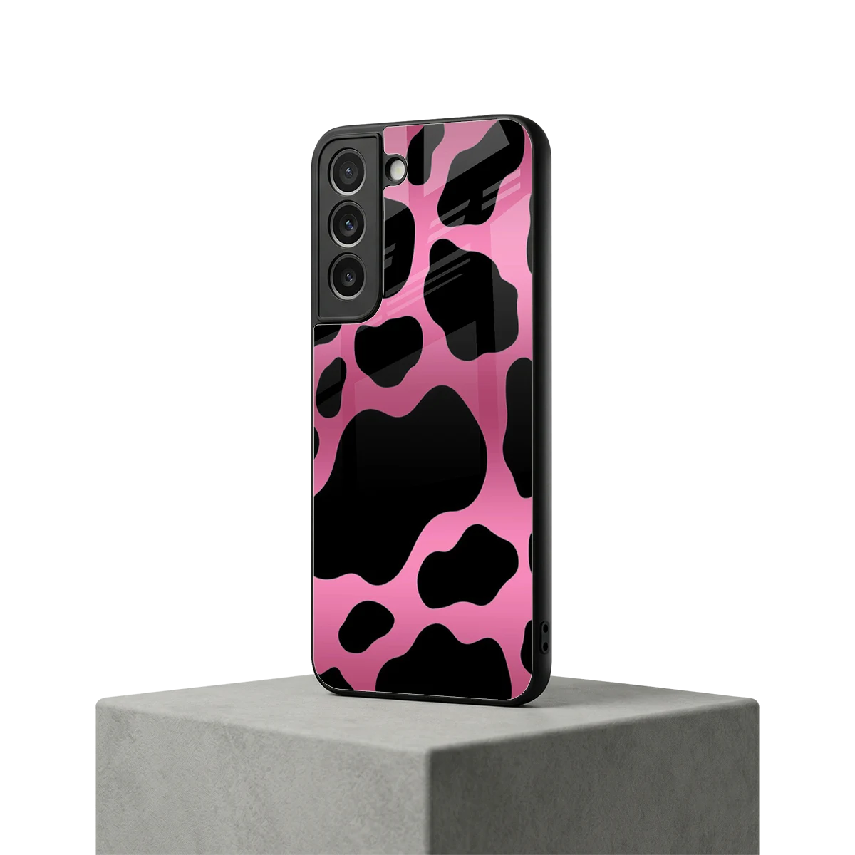 Black Pink Swirl samsung galaxy s22 mobile cover | shockproof glass phone case