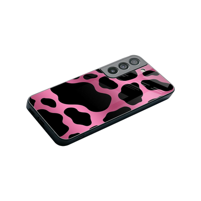 Black Pink Swirl stylish phone case for samsung galaxy s22 | glossy glass and slim fit