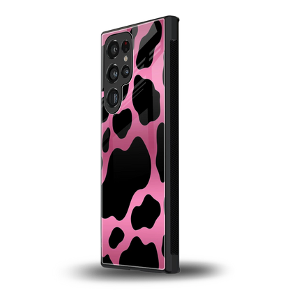 Black Pink Swirl samsung galaxy s23 ultra mobile cover | shockproof glass phone case