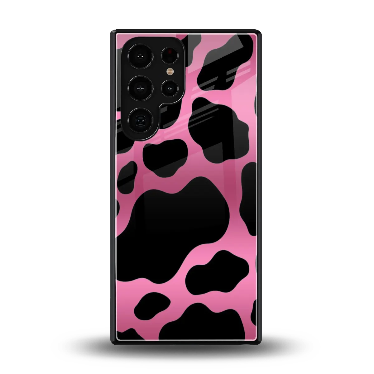 Black Pink Swirl back phone cover | glass case for samsung galaxy s26 ultra