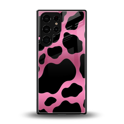 Black Pink Swirl back phone cover | glass case for samsung galaxy s26 ultra