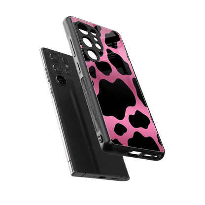 Black Pink Swirl sleek samsung galaxy s26 ultra cover with tempered glass back and TPU edges