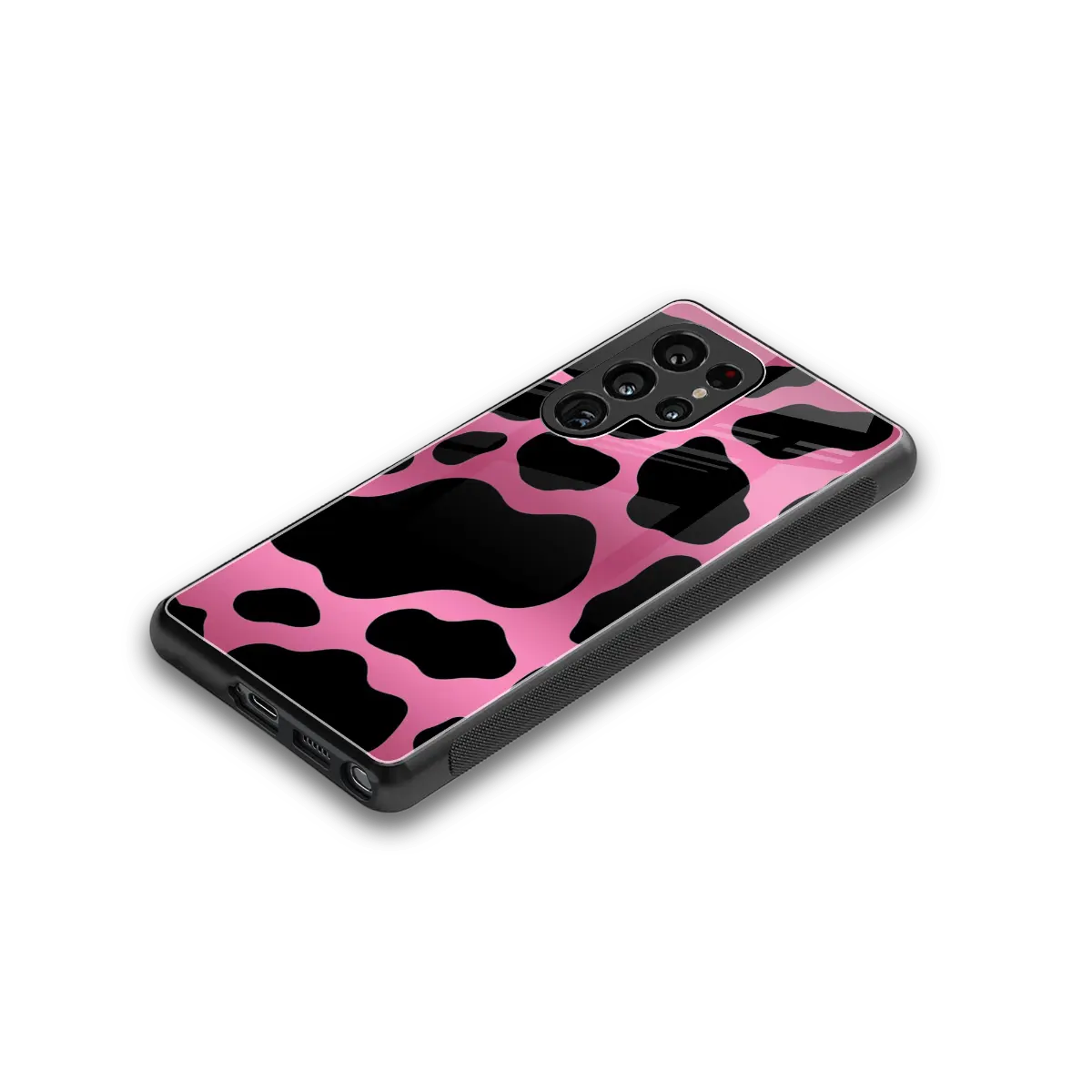 Black Pink Swirl stylish phone case for samsung galaxy s26 ultra | glossy glass and slim fit