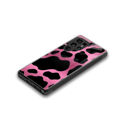 Black Pink Swirl stylish phone case for samsung galaxy s26 ultra | glossy glass and slim fit