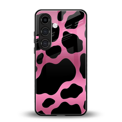 Black Pink Swirl back phone cover | glass case for samsung galaxy s25