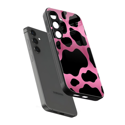 Black Pink Swirl sleek samsung galaxy s25 cover with tempered glass back and TPU edges