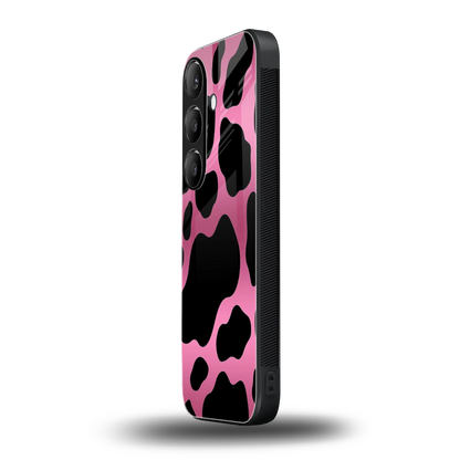 Black Pink Swirl samsung galaxy s23 plus mobile cover | shockproof glass phone case