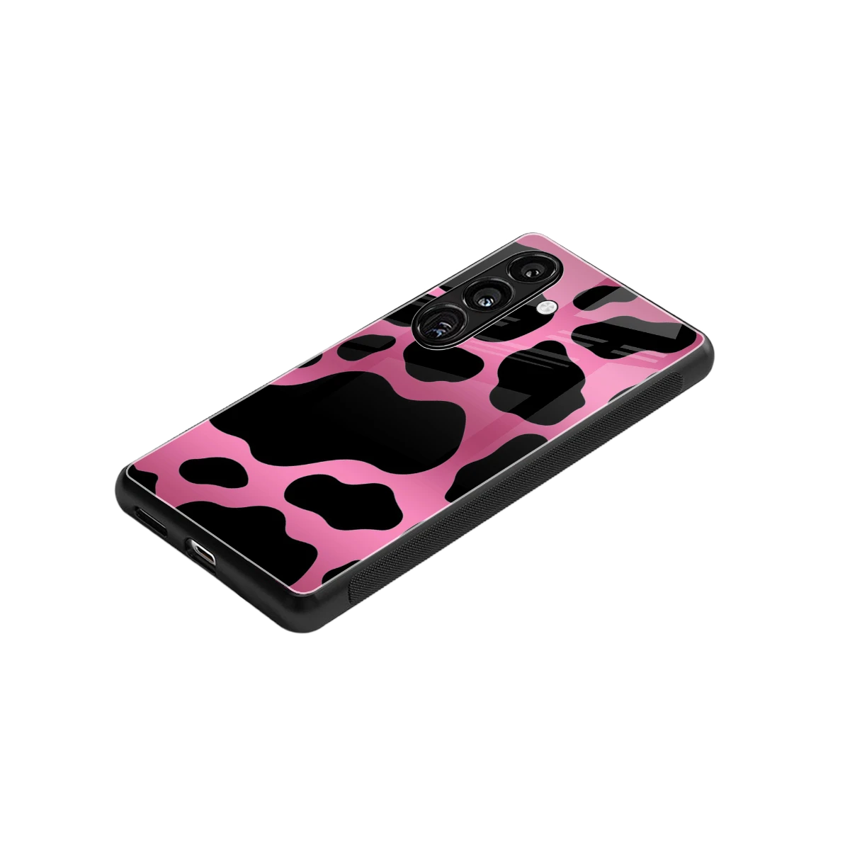 Black Pink Swirl stylish phone case for samsung galaxy s23 plus | glossy glass and slim fit