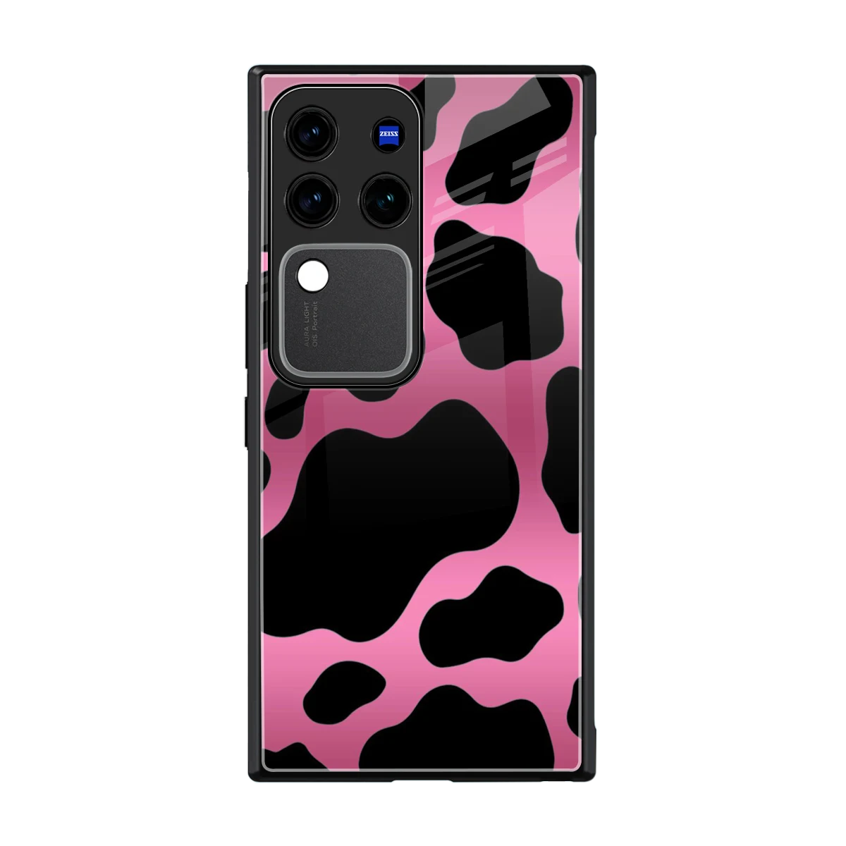 Black Pink Swirl back phone cover | glass case forvivo v30 pro