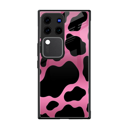 Black Pink Swirl back phone cover | glass case forvivo v30 pro
