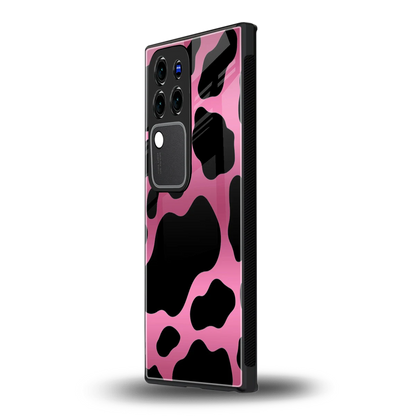 Black Pink Swirlvivo v30 pro mobile cover | shockproof glass phone case