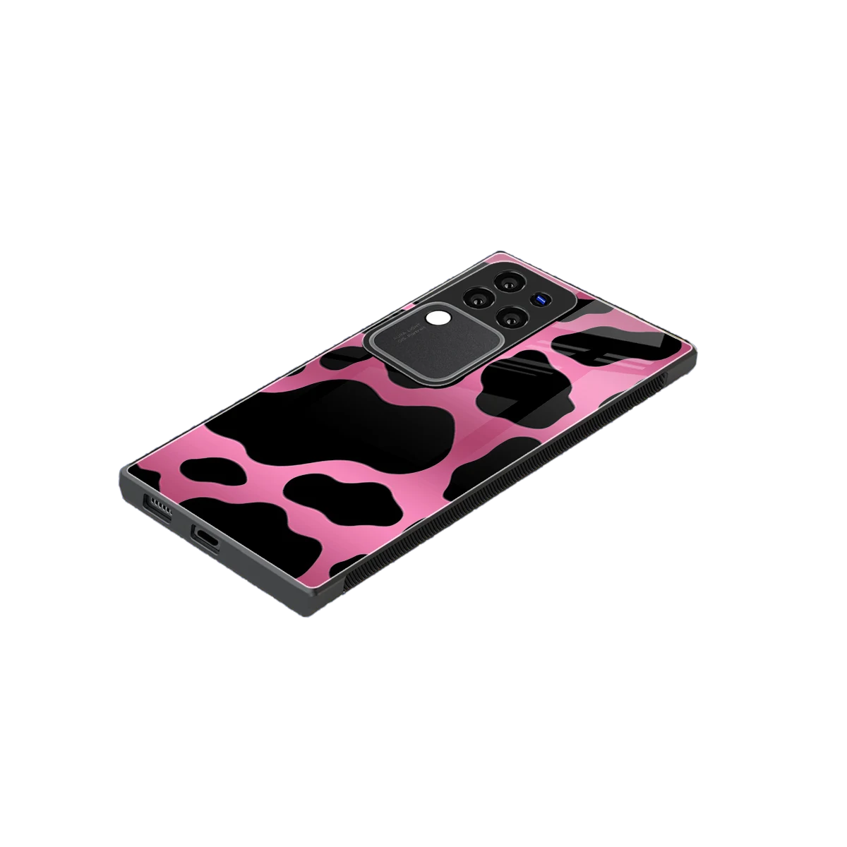 Black Pink Swirl stylish phone case forvivo v30 pro | glossy glass and slim fit