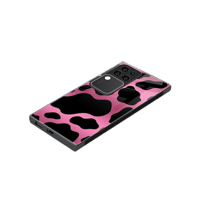 Black Pink Swirl stylish phone case forvivo v30 pro | glossy glass and slim fit