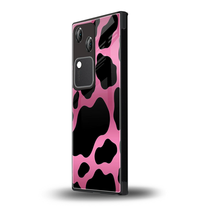 Black Pink Swirl vivo v30 mobile cover | shockproof glass phone case