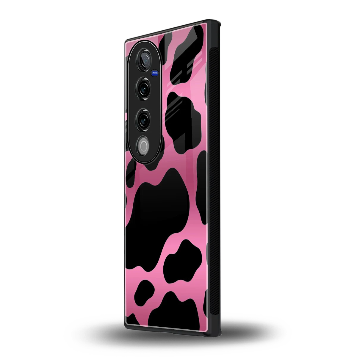 Black Pink Swirl vivo v40 pro mobile cover | shockproof glass phone case