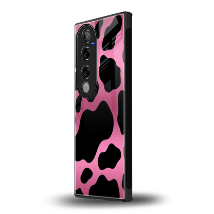 Black Pink Swirl vivo v40 pro mobile cover | shockproof glass phone case