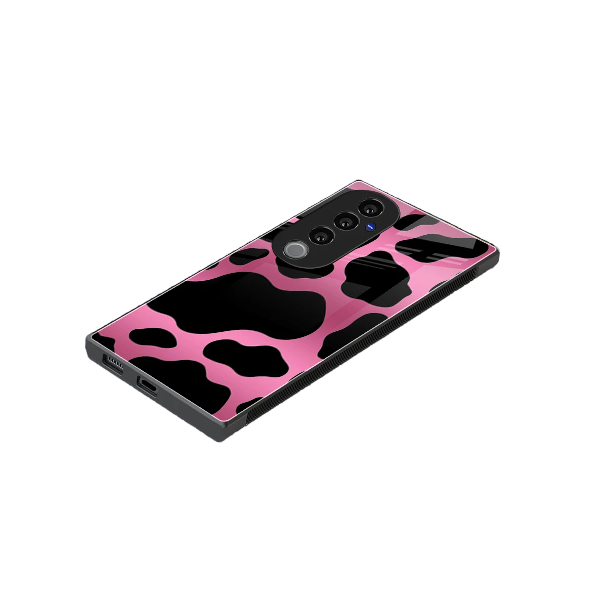 Black Pink Swirl stylish phone case for vivo v40 pro | glossy glass and slim fit