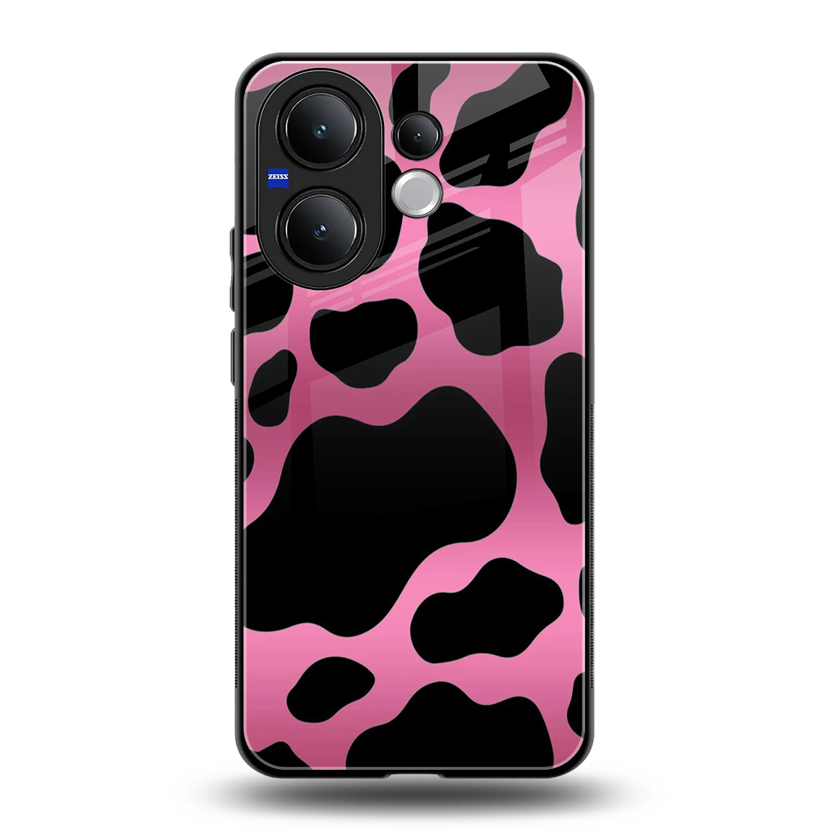 Black Pink Swirl back phone cover | glass case for vivo v60