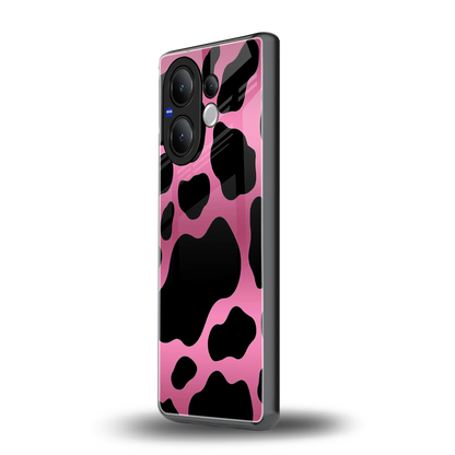 Black Pink Swirl vivo v60 mobile cover | shockproof glass phone case