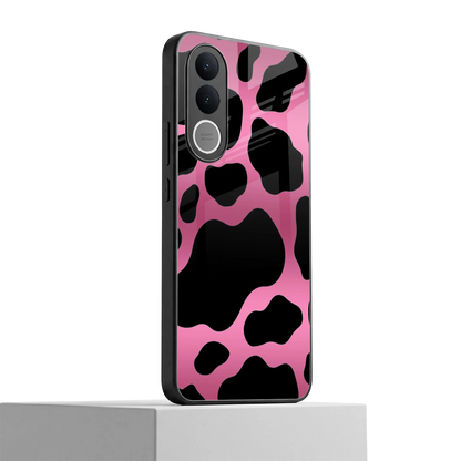 Black Pink Swirl vivo v70 fe mobile cover | shockproof glass phone case