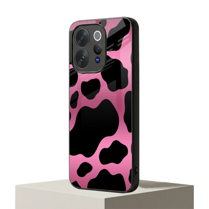 Black Pink Swirl vivo v70 mobile cover | shockproof glass phone case