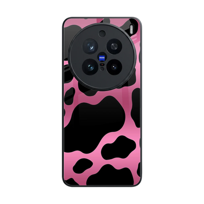 Black Pink Swirl back phone cover | glass case for vivo x200 pro
