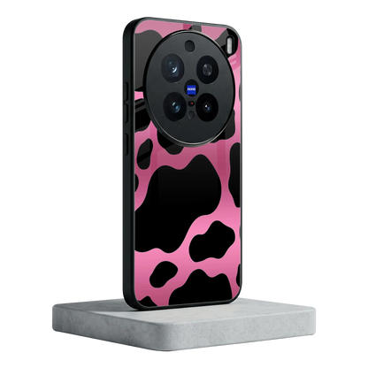 Black Pink Swirl vivo x200 pro mobile cover | shockproof glass phone case